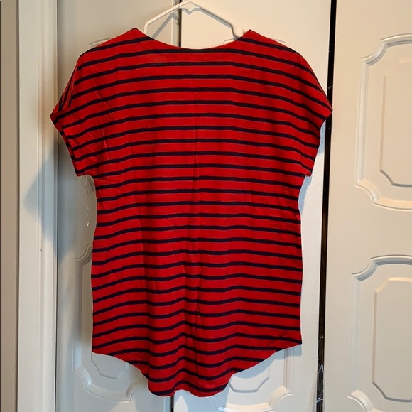 Striped button front v-neck - Picture 4 of 4